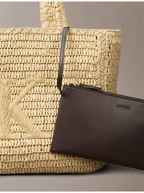 bold ck raffia medium tote CALVIN KLEIN | LV04F3447G0EI